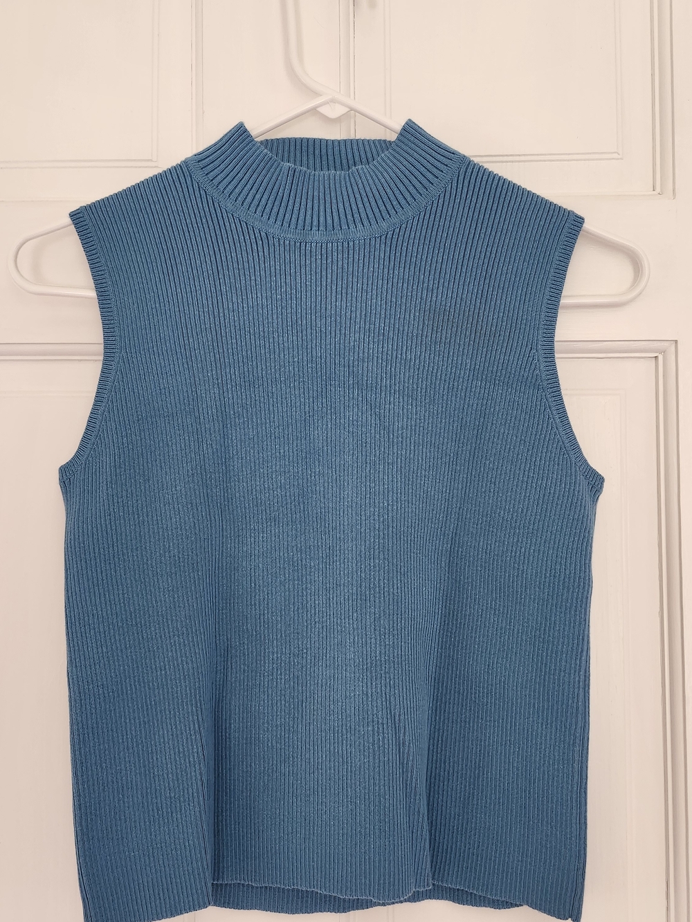 Cherokee Blue Rib Knit Sleeveless Sweater XL